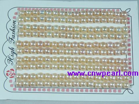 5.5-6mm AAA grade natured pink bread shaped loose pearl beads